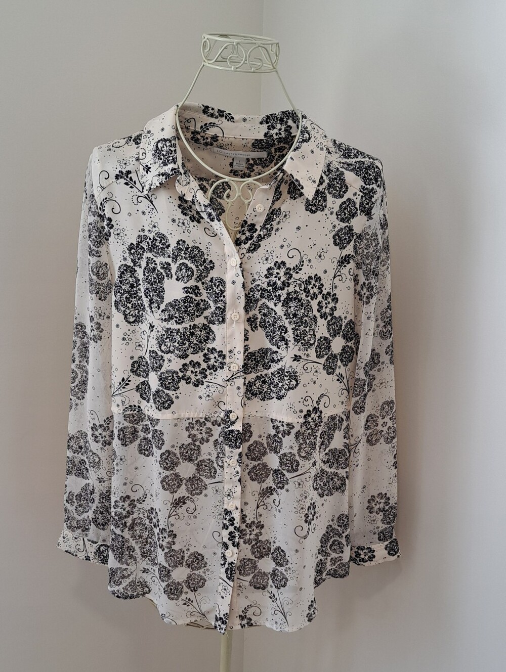 Lauren Conrad Tunic Length Boho Mobwife Classic Button-down Blouse Size Large.